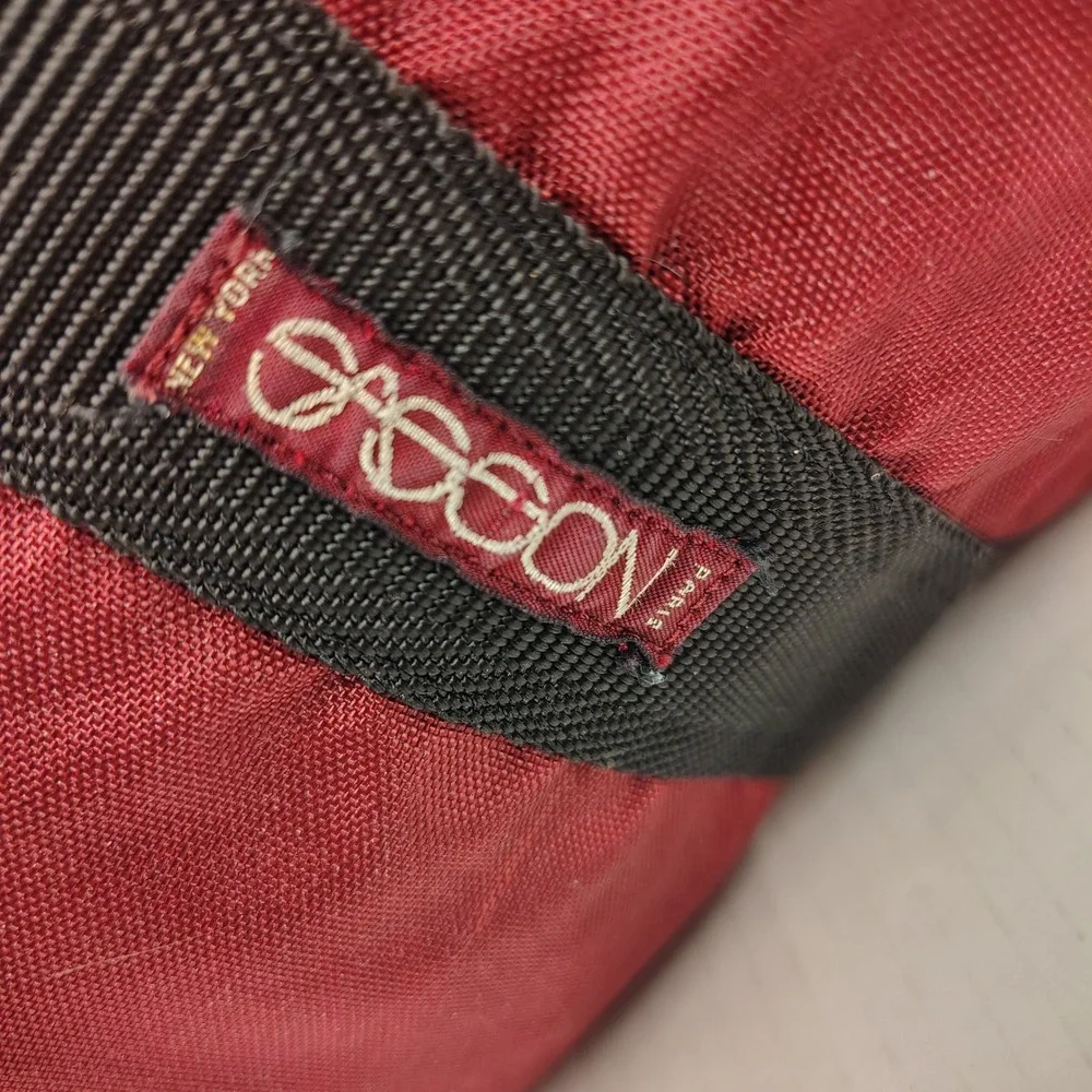 Vintage 90's Sasson Burgundy Red Nylon Duffle Bag Gym Travel Weekend Bag YKK Zip